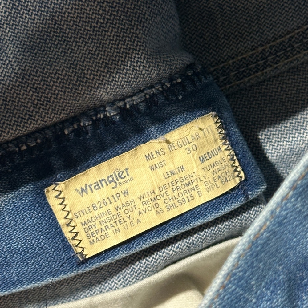 Vintage Wrangler Cowboy Cut Jeans 30x32 Mens Blue Regular Fit 70s Ideal Zipper - Picture 6 of 7